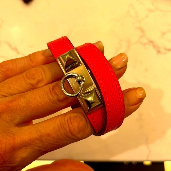 🔥🔥Hermes Rivale Double Tour Bracelet in signature Orange/ plastic on hardware! - Picture 8 of 10